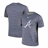 Atlanta Braves Gray Black Striped Logo Performance T-Shirt,baseball caps,new era cap wholesale,wholesale hats